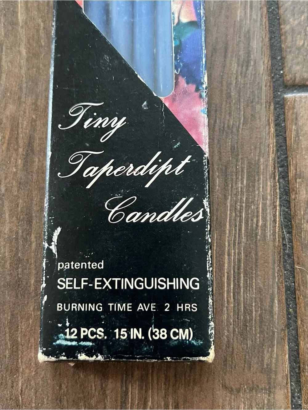 Vintage Tiny 12 Taperdipt Candles Blue 15in Bernat Candle Fashions Unused in Box